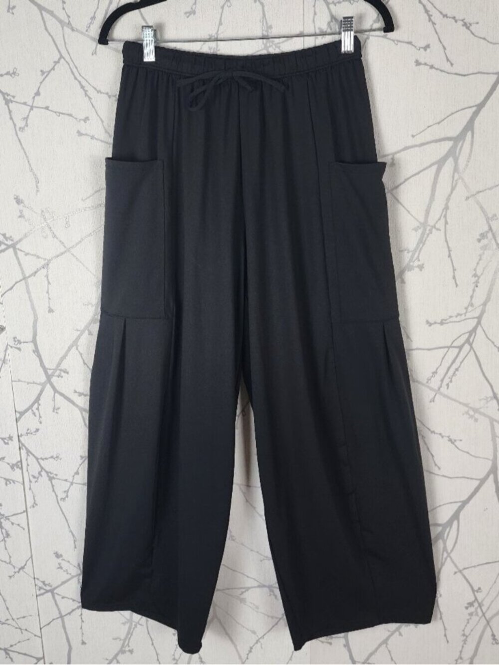 Halara Black Stretch Knit High Waist Palazzo Pants